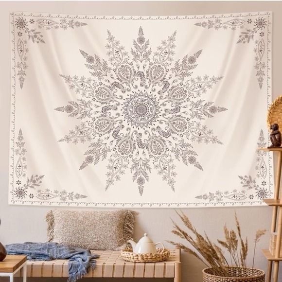 Lunerfex Boho Floral Tapestry Mandala Wall Tapestry, Cute Tapestries for Bedroom - Picture 1 of 9